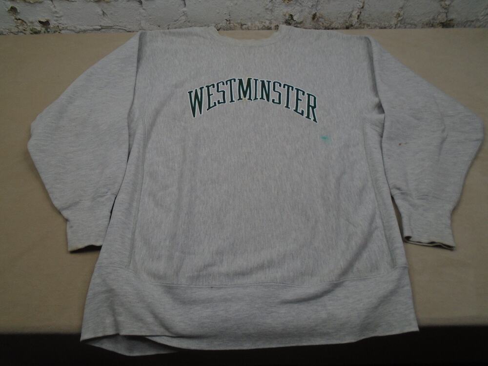 Vintage 90s Champion Reverse Weave Westminster College Spell Out Size XL